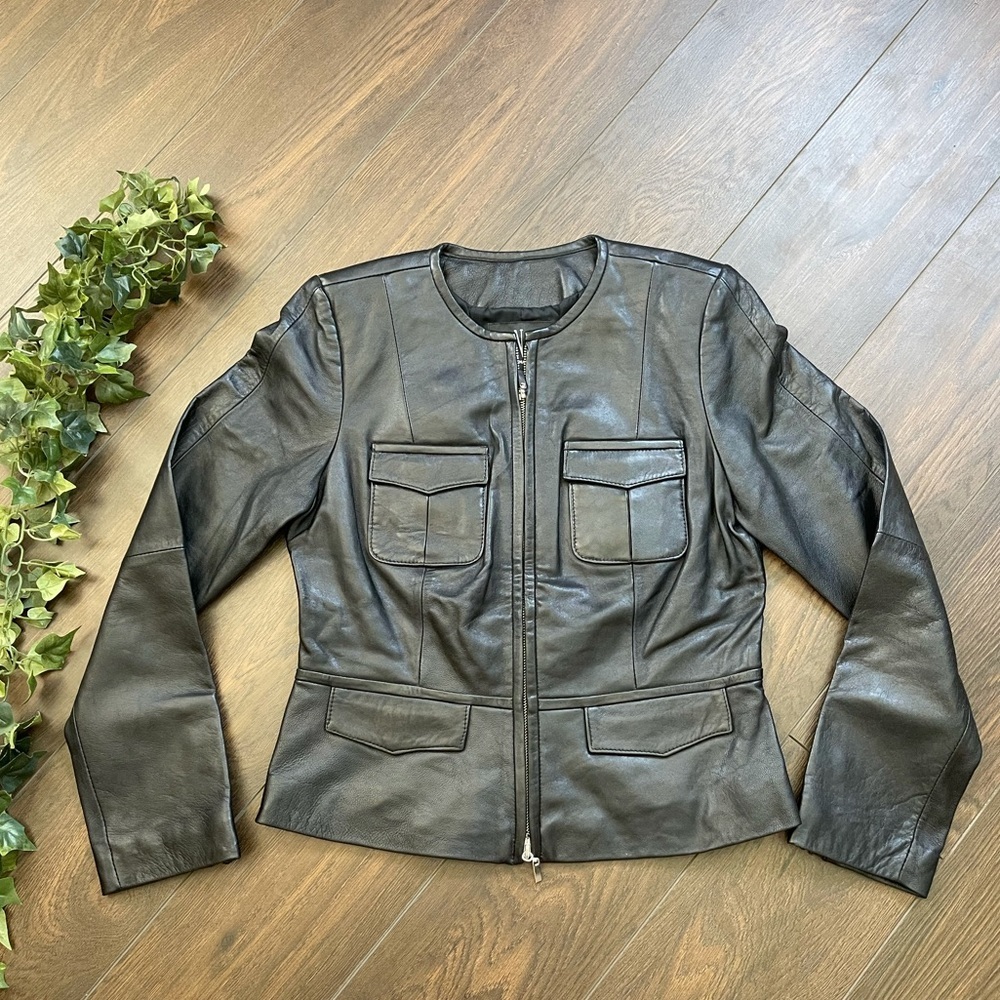Inc black leather jacket
